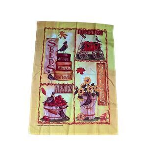 Fall Pumpkins Kathy Hatch Garden Flag Orange Yellow Red 25”x37 Apples Sunflower